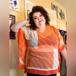 Lane Bryant Orange Blouse 24 26